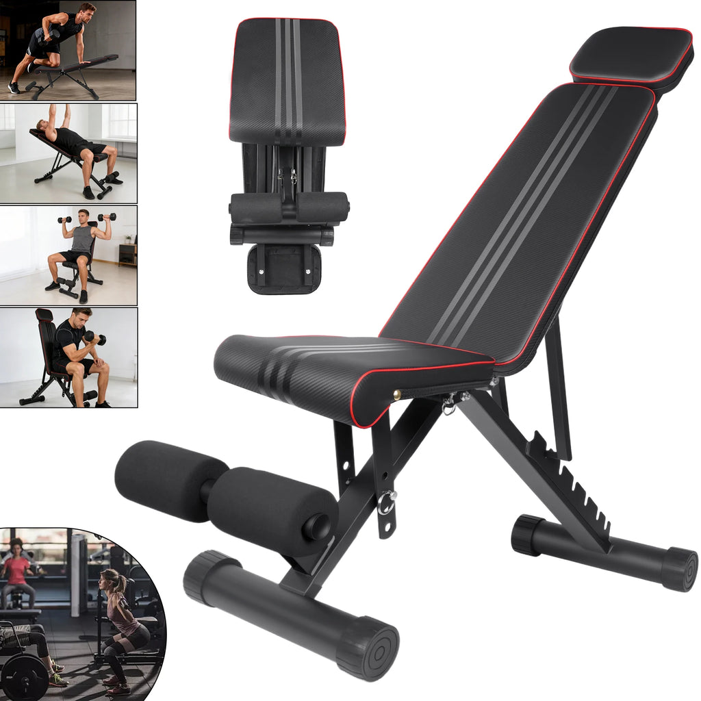 Banco de Pesas Ajustable Multifuncional | Entrenamiento Completo en Casa
