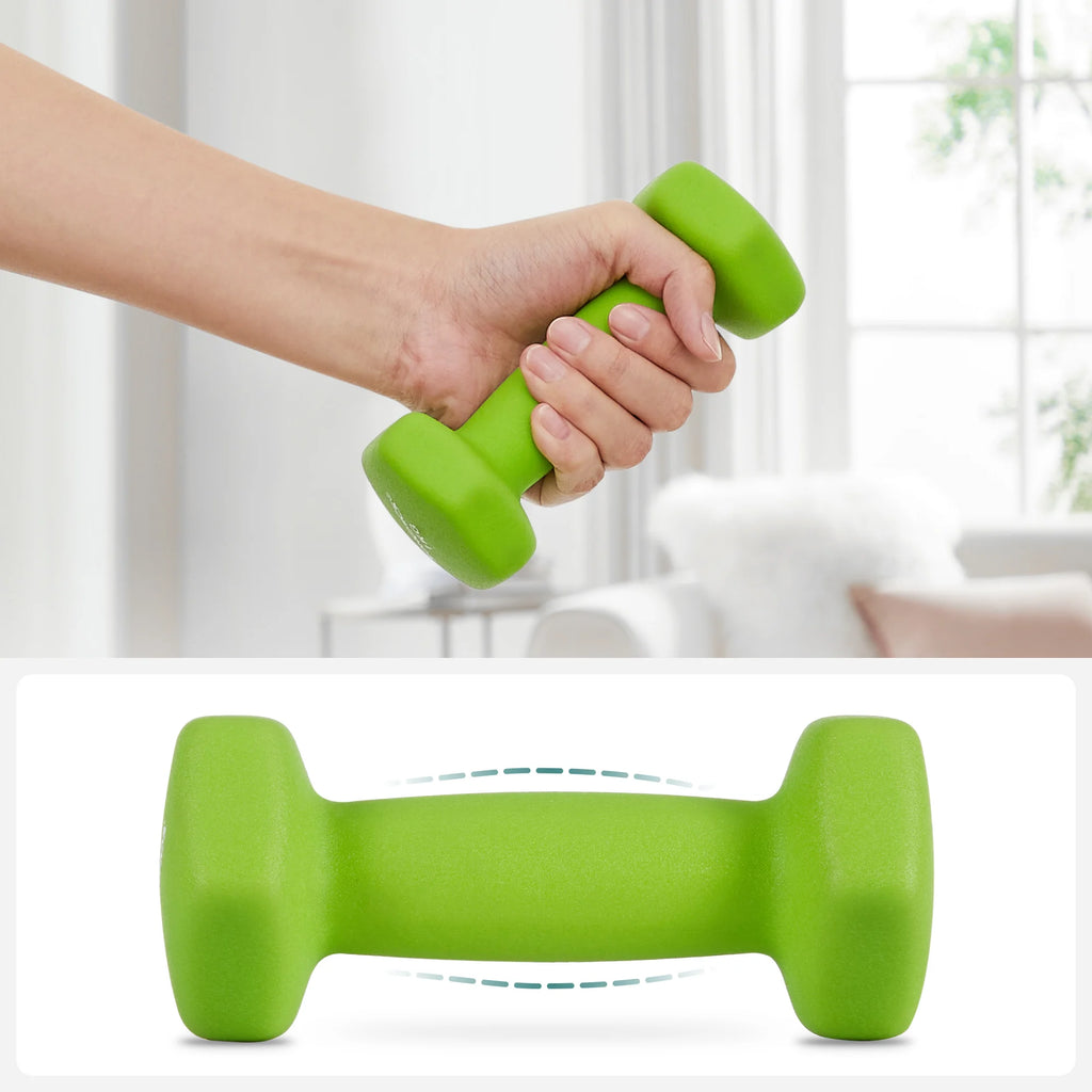 SONGMICS Set Mancuernas Neopreno 1-3 kg | 6 Piezas + Soporte | Entrenamiento en Casa