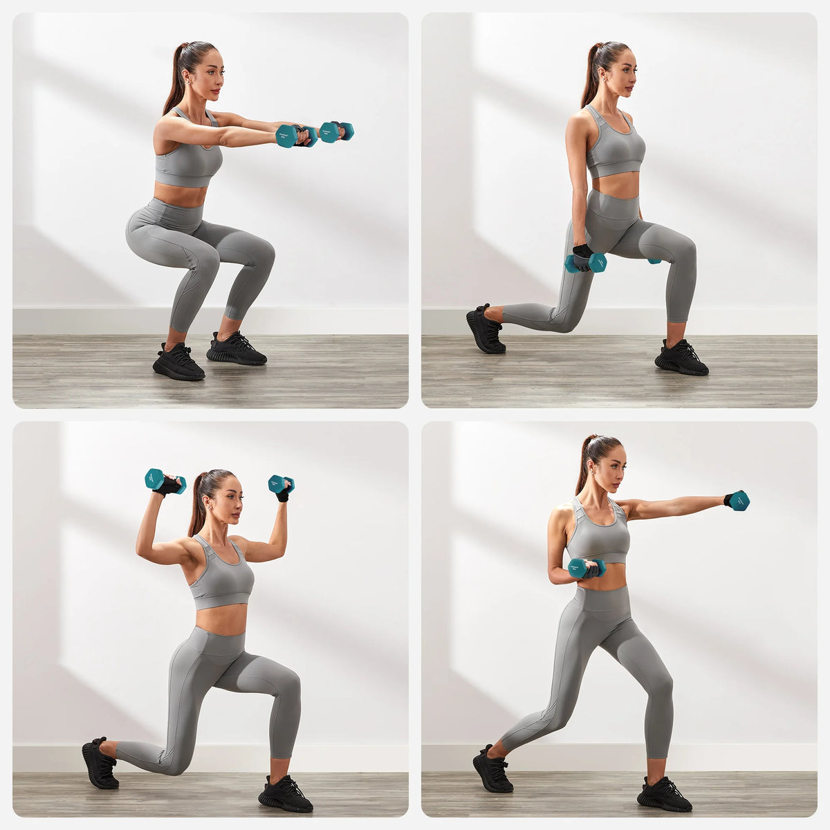 SONGMICS Set Mancuernas Neopreno 1-3 kg | 6 Piezas + Soporte | Entrenamiento en Casa
