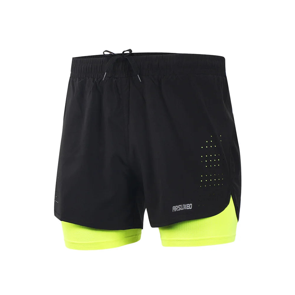 Pantalón Corto Running 2 en 1 ARSUXEO VERTIKALRUN