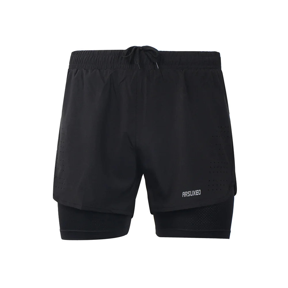 Pantalón Corto Running 2 en 1 ARSUXEO VERTIKALRUN