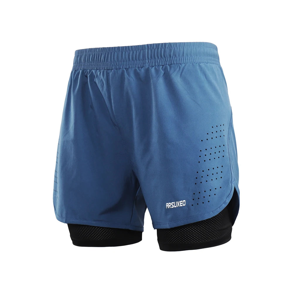 Pantalón Corto Running 2 en 1 ARSUXEO VERTIKALRUN
