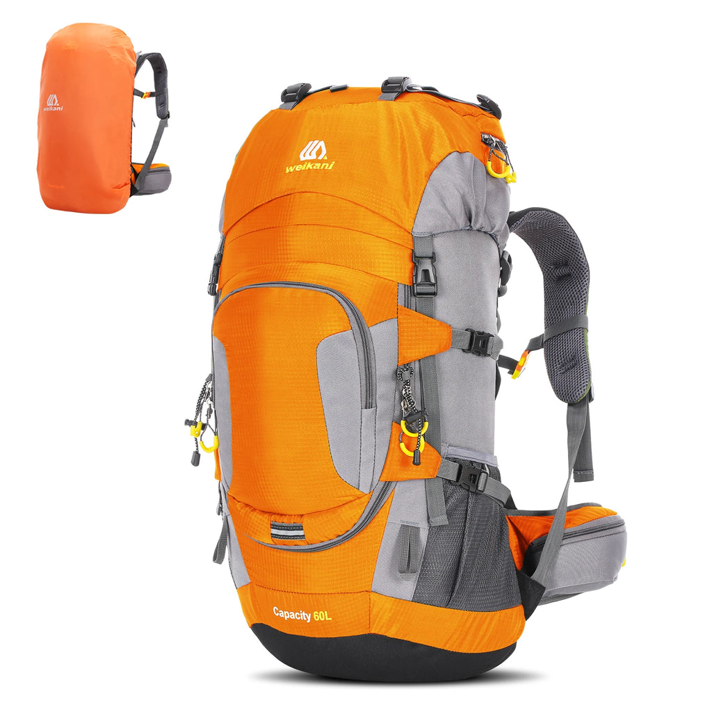 LIXADA 60L Waterproof Hiking Backpack Camping Mountain Climbing Cycling Backpack Outdoor Sport Bag with Rain Cover