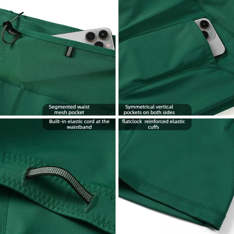 Pantalones Cortos Compresión Running Hombre | Multipocket | Gym y Trail | VERTIKAL RUN