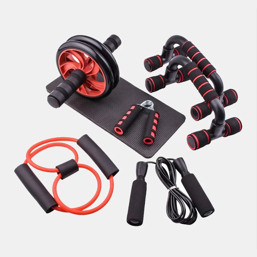 Kit de Fitness 7 Piezas | Entrenamiento en Casa | Cuerda, Rueda Abdominal, Push-Up y más
