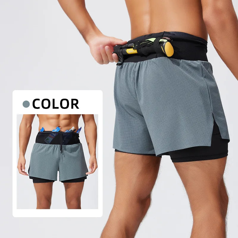 Pantalón Corto Trail Running Hombre – Doble Capa, Secado Rápido y Bolsillo