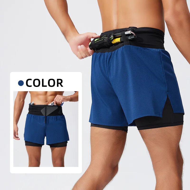 Pantalón Corto Trail Running Hombre – Doble Capa, Secado Rápido y Bolsillo