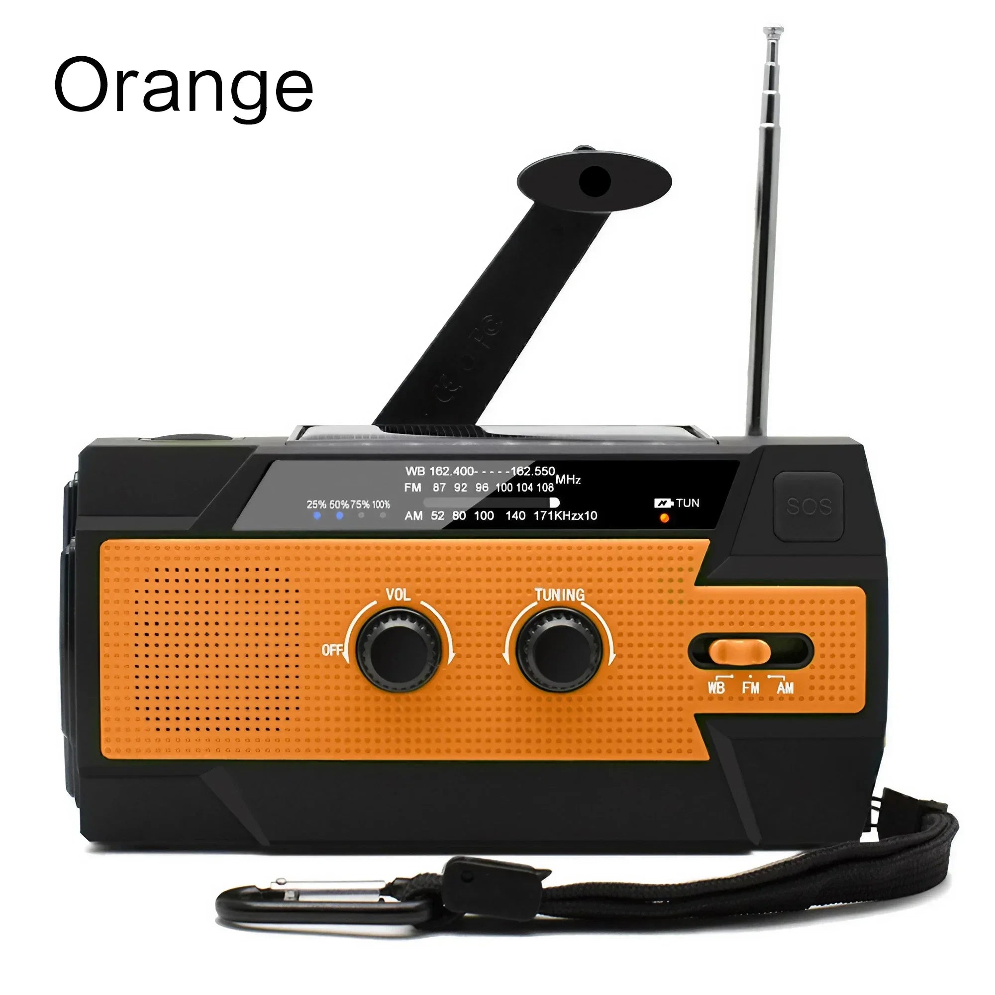 Radio de Emergencia Multiusos con Linterna LED Solar y Manivela