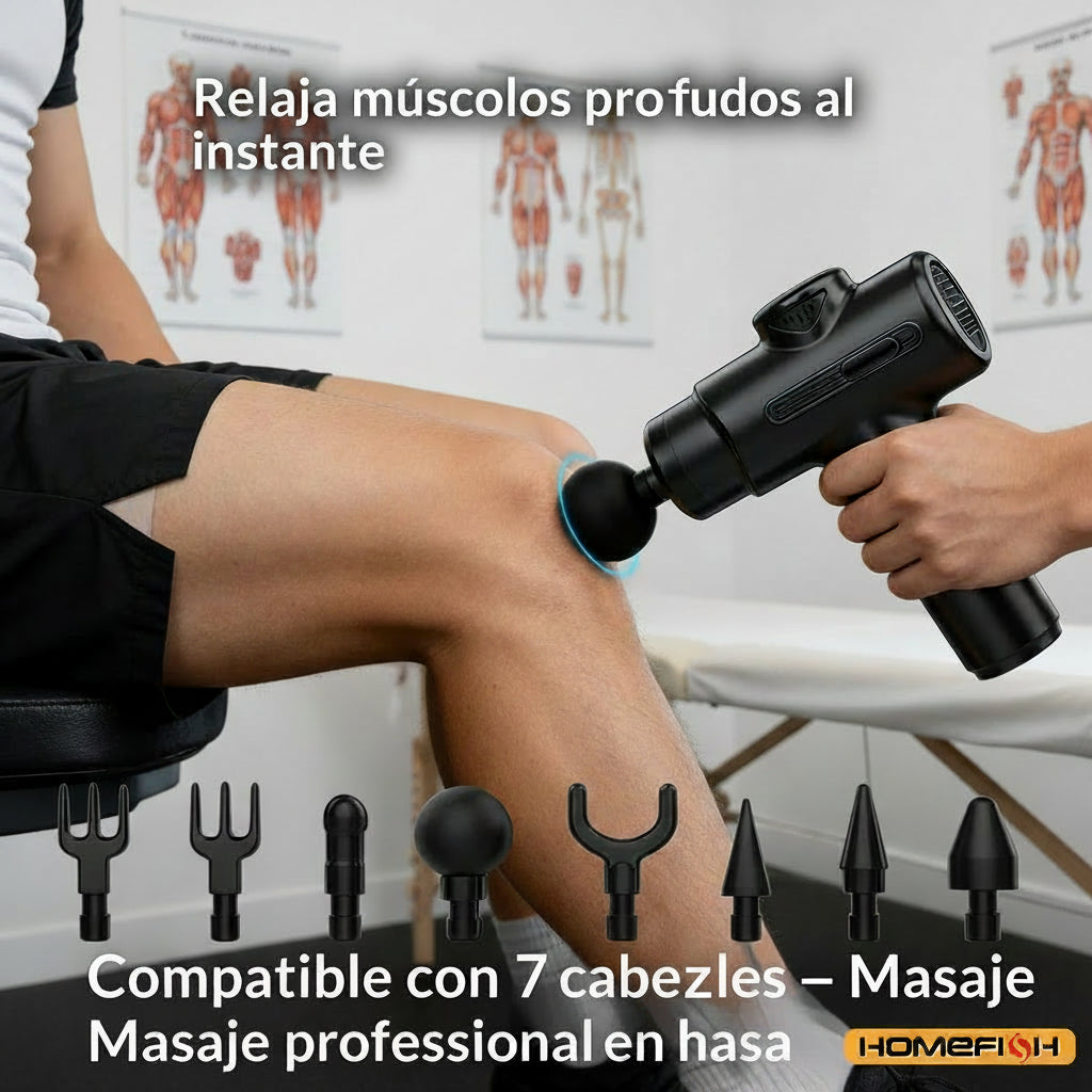 Pistola de Masaje Muscular Eléctrica | 8 Cabezales | VERTIKAL RUN