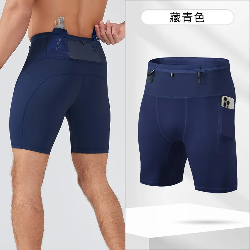 Pantalones Cortos Compresión Running Hombre | Multipocket | Gym y Trail | VERTIKAL RUN