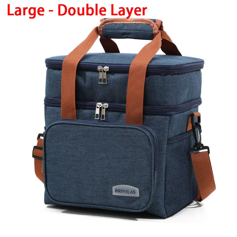 Bolsa Térmica de Doble Compartimento 12,5L | Fiambrera Isotérmica para Trabajo, Camping y Viaje