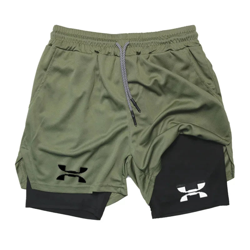 Pantalón Corto Running Hombre – 2 en 1 Secado Rápido Trail & Gym