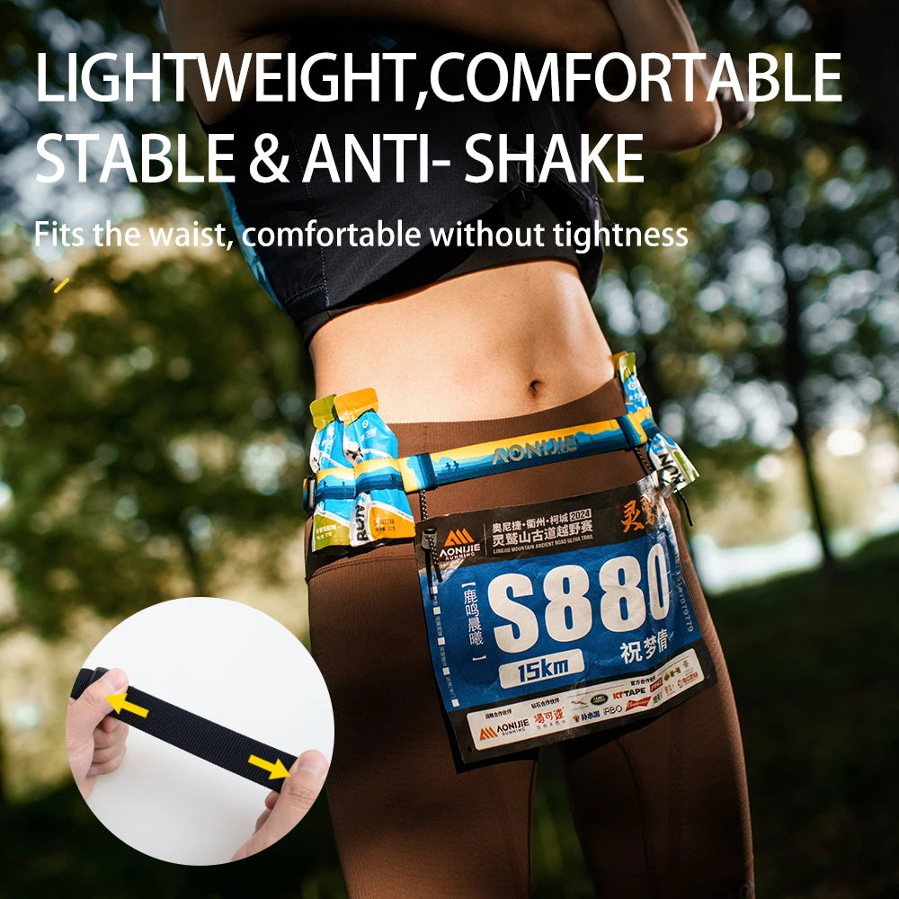 AONIJIE E4436 Portadorsal Reflectante para Running – Cinturón Elástico Unisex para Maratón y Triatlón