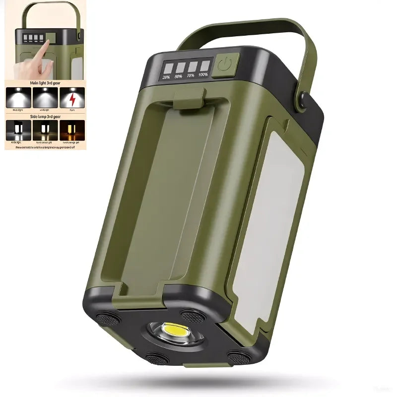 Linterna Solar Portátil Recargable Tipo C | Camping, Senderismo y Pesca