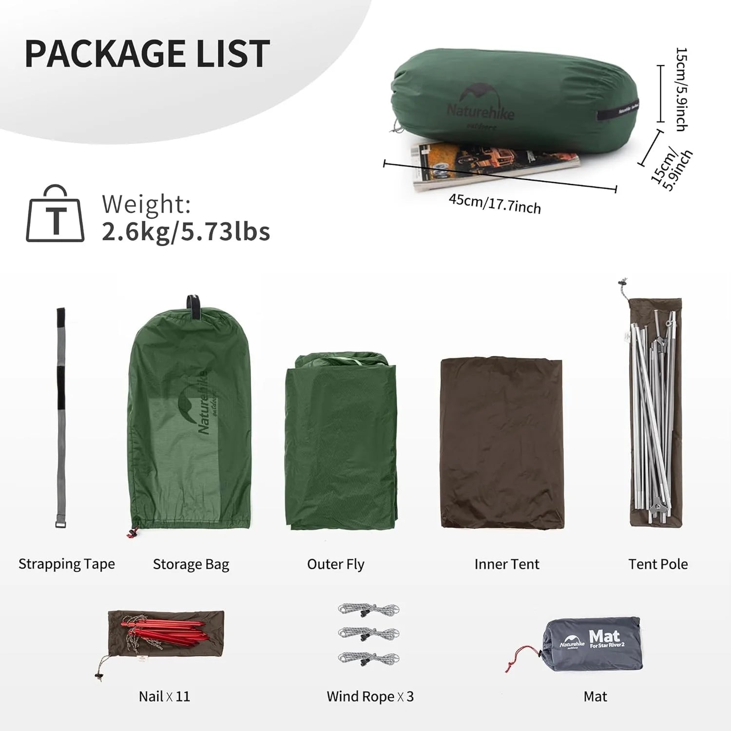 Tienda de Campaña Naturehike Star River | Ultraligera 2 Personas 4 Estaciones | VERTIKAL RUN