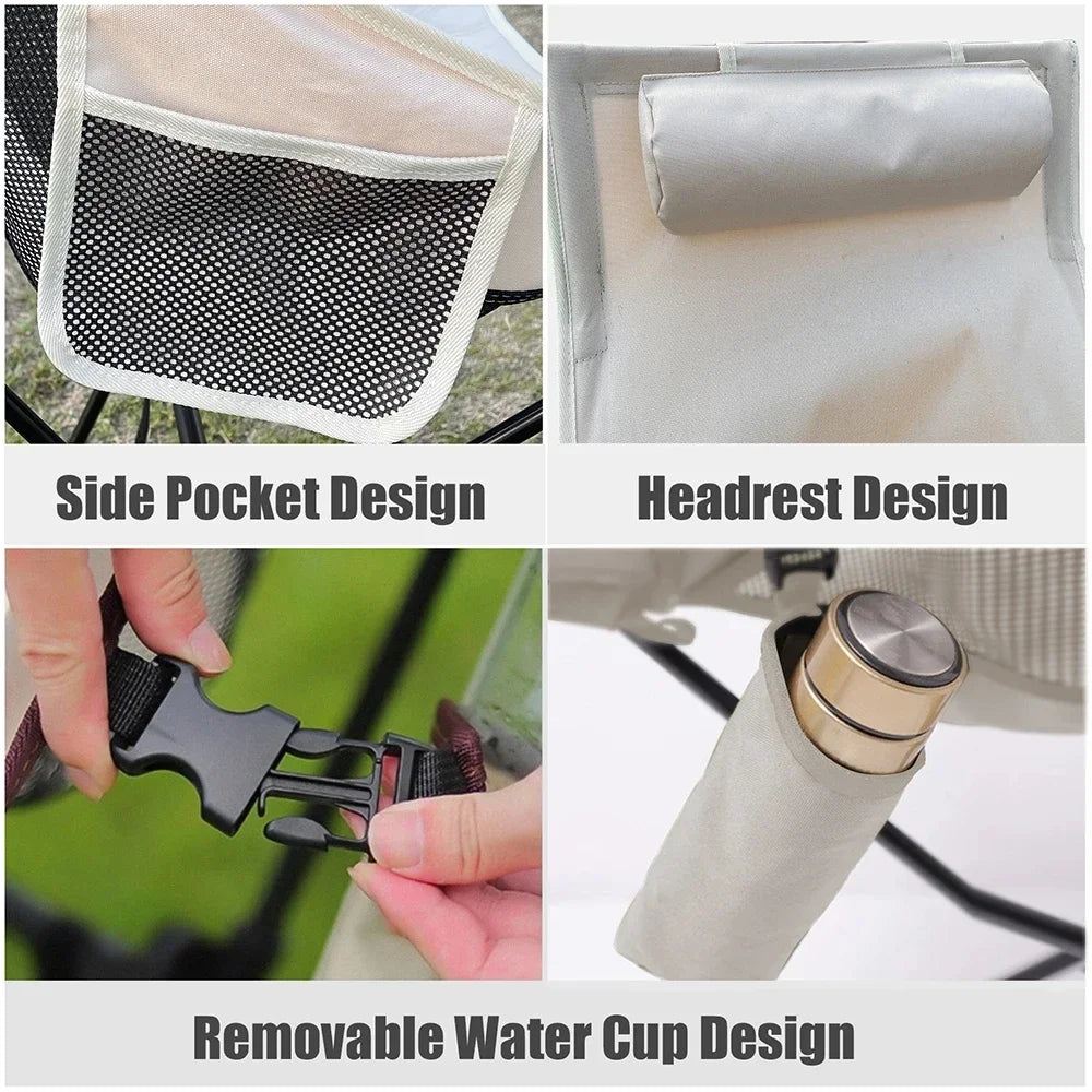 Silla de Camping Plegable con Reposacabezas | Aluminio Ligero | VERTIKAL RUN
