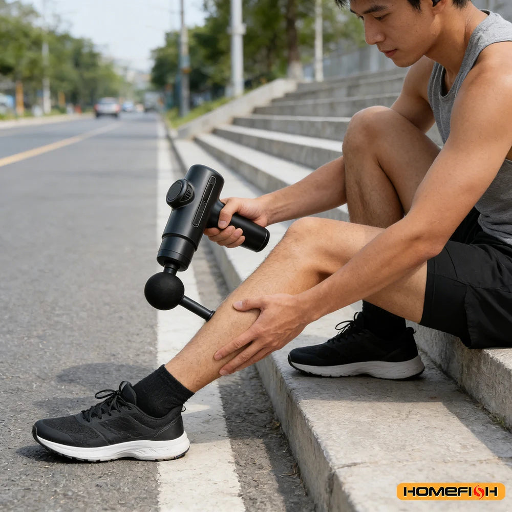 Pistola de Masaje Muscular Eléctrica | 8 Cabezales | VERTIKAL RUN