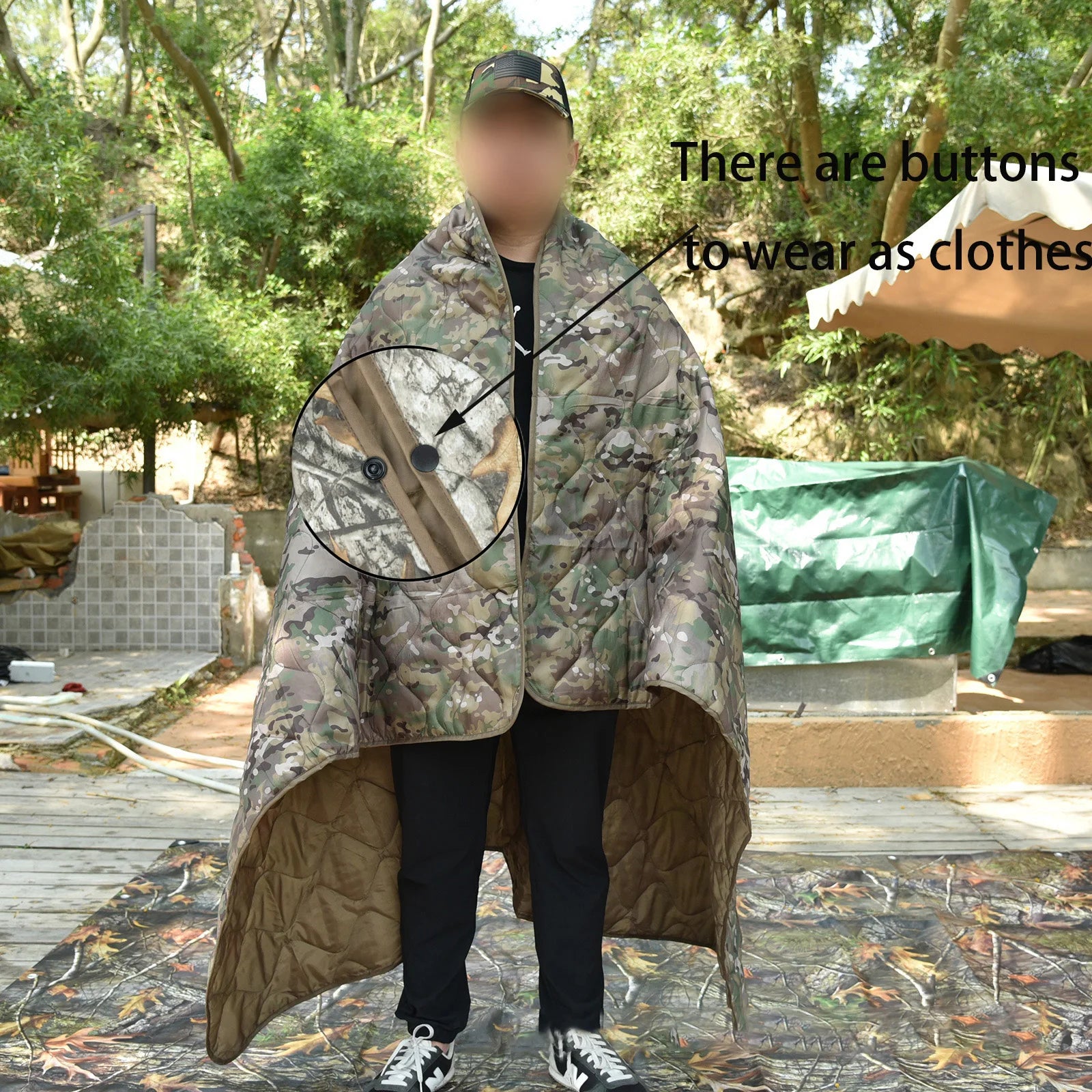 Manta Poncho Camping | Capa Impermeable Ultraligera | Saco de Dormir Verano | VERTIKAL RUN