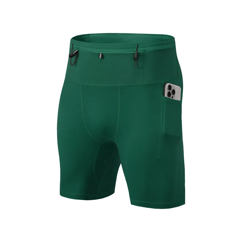 Pantalones Cortos Compresión Running Hombre | Multipocket | Gym y Trail | VERTIKAL RUN