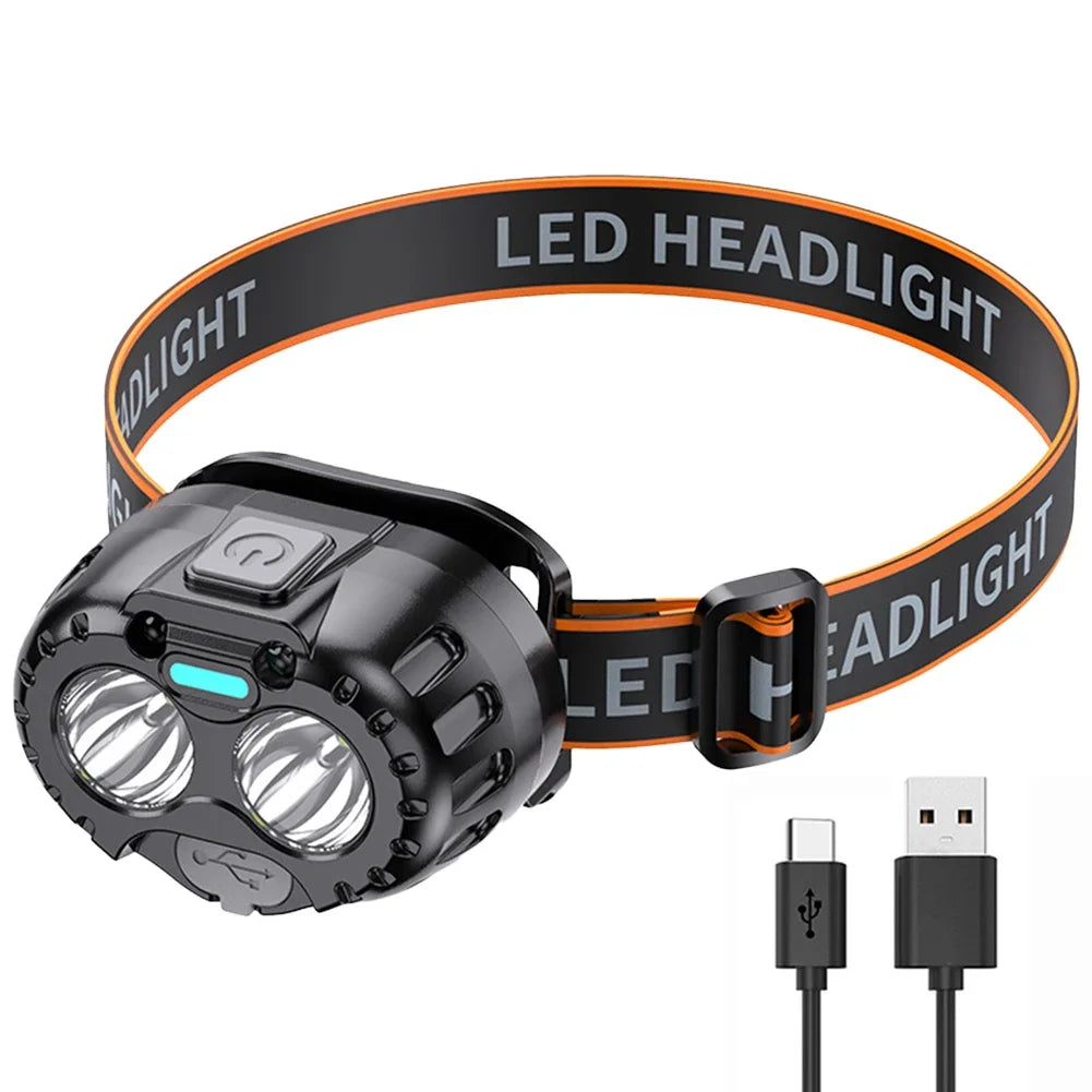 Linterna Frontal LED 250lm con Sensor de Gestos — Recargable USB-C | IPX4