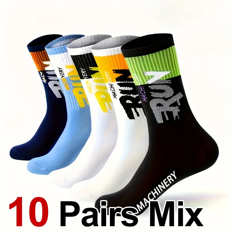 Calcetines Deportivos Hombre con Letras – Pack 5/10 pares | Media Caña