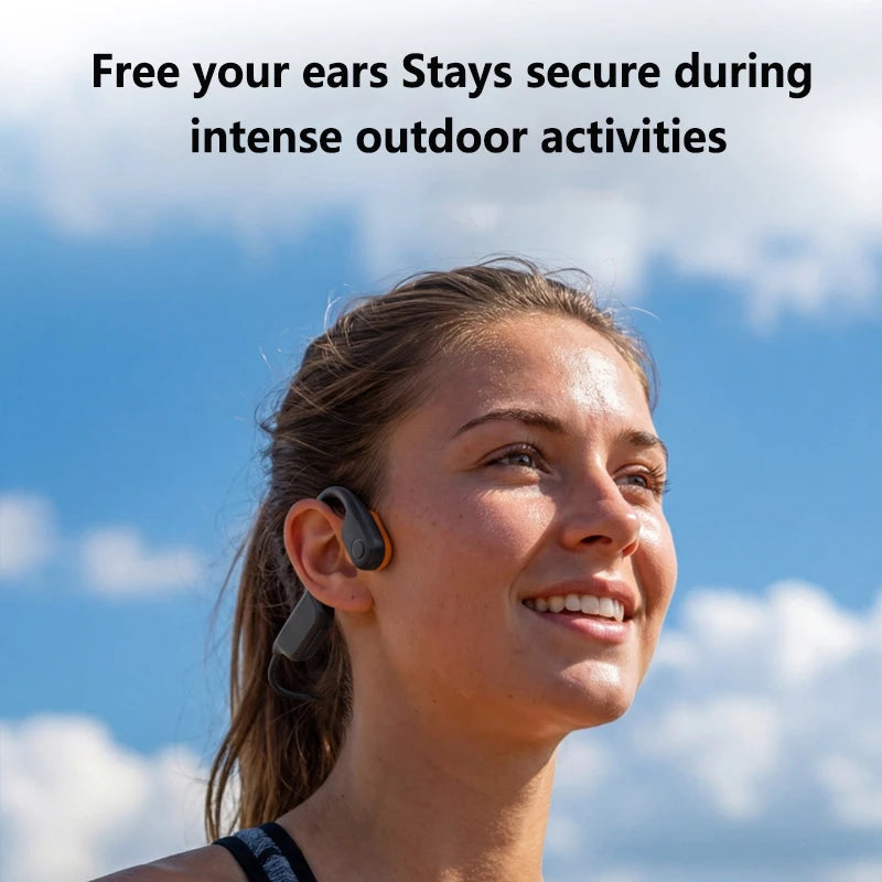 Lenovo Open-Ear Bone Conduction Bluetooth Headphones with Extra-Long Battery Life Perfect for Running, Cycling Swimming  Sports