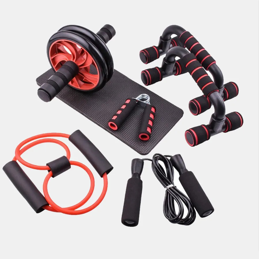 Kit de Fitness 7 Piezas | Entrenamiento en Casa | Cuerda, Rueda Abdominal, Push-Up y más