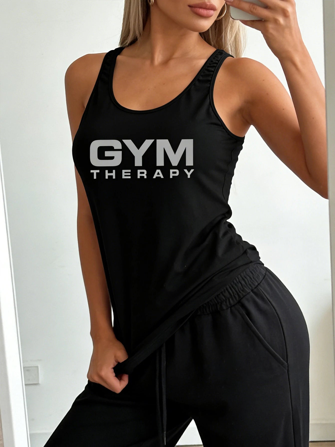 Camiseta Tirantes Mujer | Estampado Letras | Gym, Yoga y Fitness