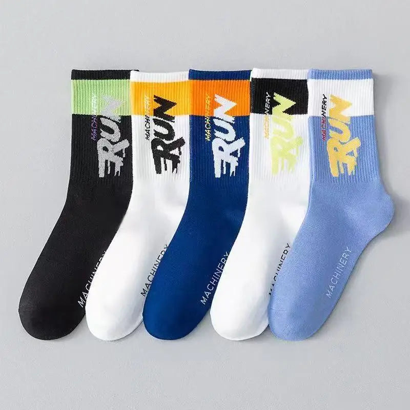 Calcetines Deportivos Hombre con Letras – Pack 5/10 pares | Media Caña
