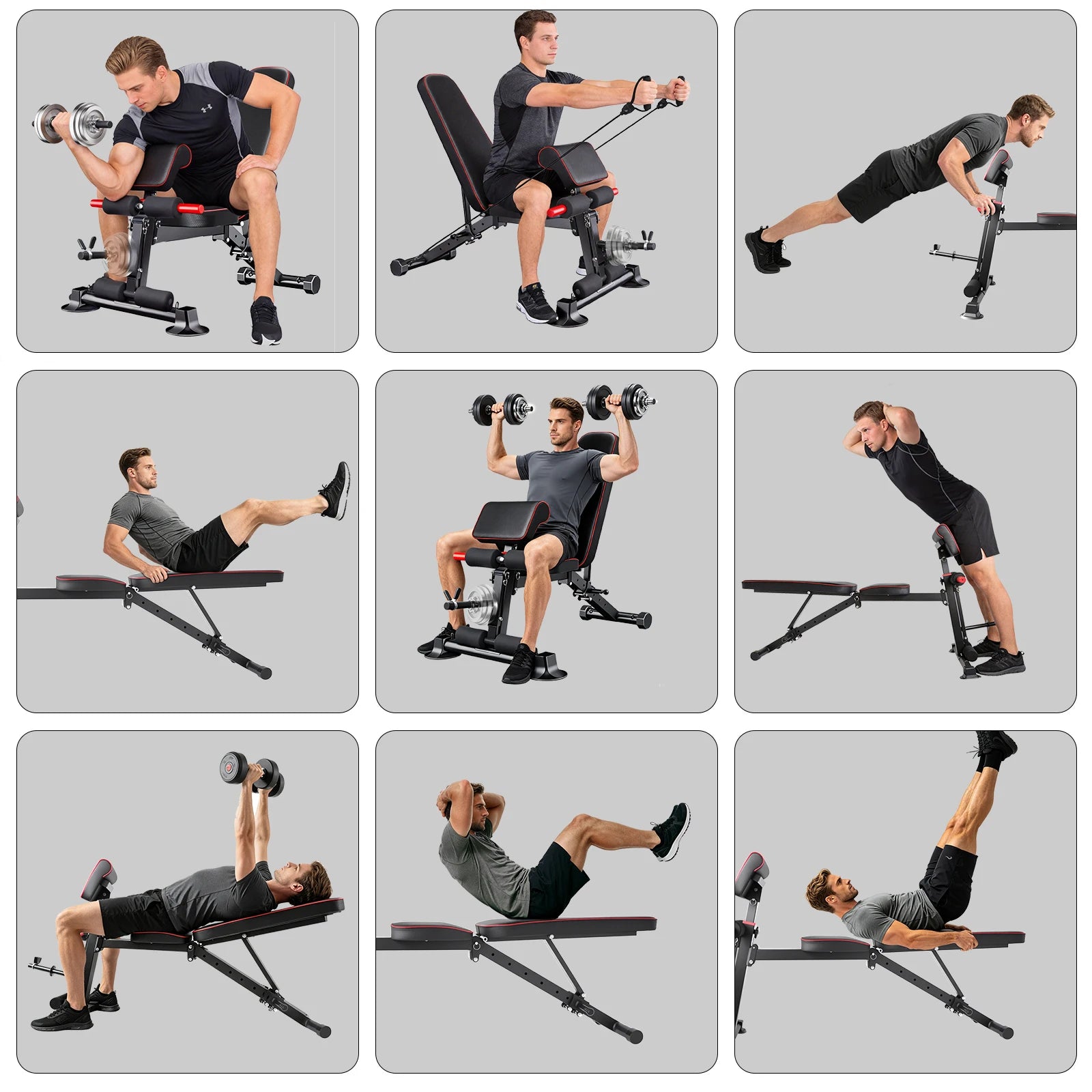 Banco de Pesas Ajustable Multifuncional | Entrenamiento Completo en Casa