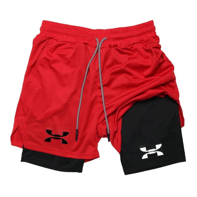 Pantalón Corto Running Hombre – 2 en 1 Secado Rápido Trail & Gym