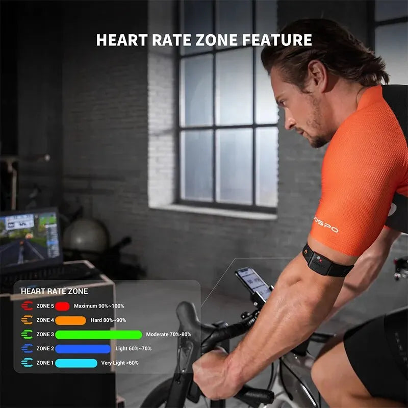 Monitor de Frecuencia Cardíaca COOSPO HW9 | Brazalete Óptico BLE 5.0 & ANT+ | Running & Ciclismo