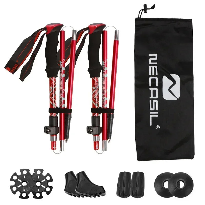 2 Bastones de Trekking Ultraligeros Plegables Telescópicos | Nordic Walking, Senderismo y Trail Running