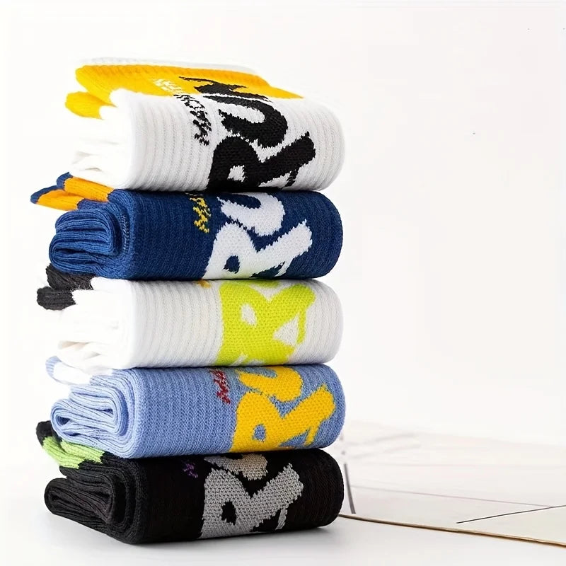 Calcetines Deportivos Hombre con Letras – Pack 5/10 pares | Media Caña