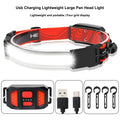 Linterna Frontal LED Recargable con Luz Trasera — Para Casco y Outdoor