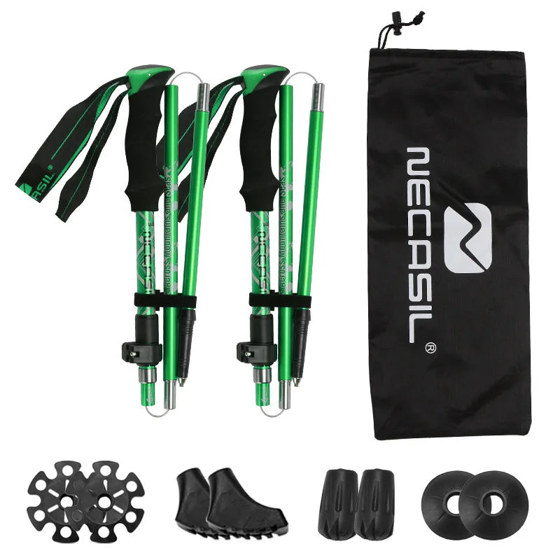 2 Bastones de Trekking Ultraligeros Plegables Telescópicos | Nordic Walking, Senderismo y Trail Running