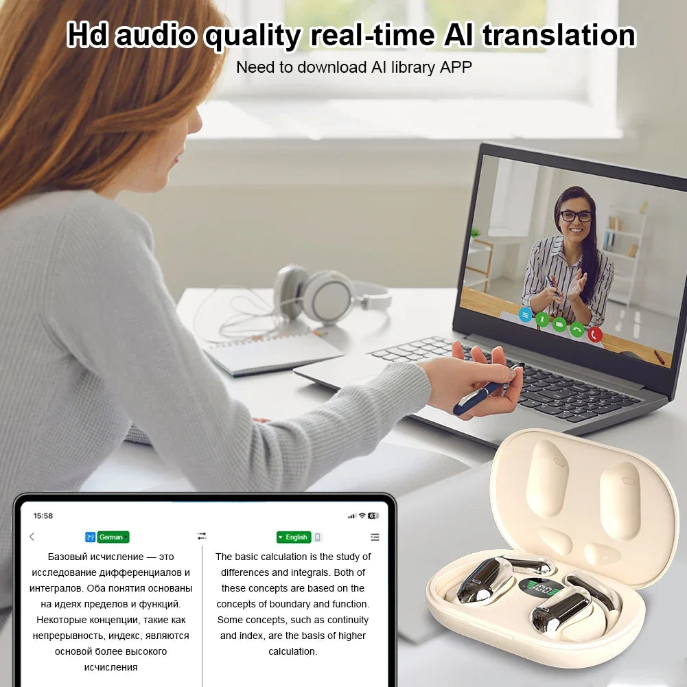 Auriculares Traductor de IA 3 en 1 – 144 Idiomas – VERTIKAL RUN