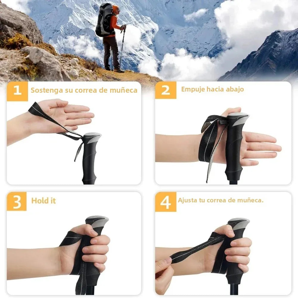 2 Bastones de Trekking Ultraligeros Plegables Telescópicos | Nordic Walking, Senderismo y Trail Running