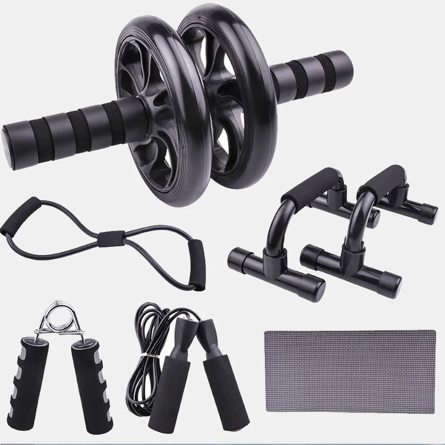 Kit de Fitness 7 Piezas | Entrenamiento en Casa | Cuerda, Rueda Abdominal, Push-Up y más