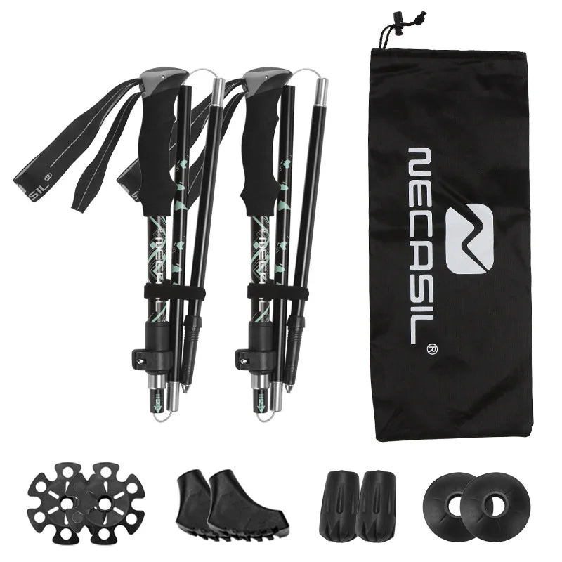 2 Bastones de Trekking Ultraligeros Plegables Telescópicos | Nordic Walking, Senderismo y Trail Running