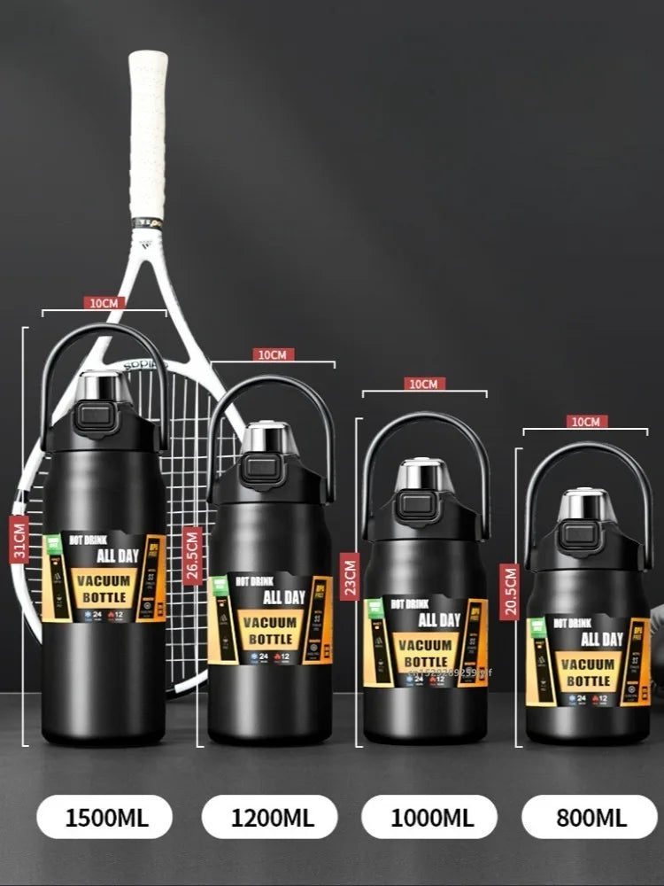 Termo Acero Inoxidable con Pajita | Frío 24h / Calor 8h | 800-1500ml | VERTIKAL RUN