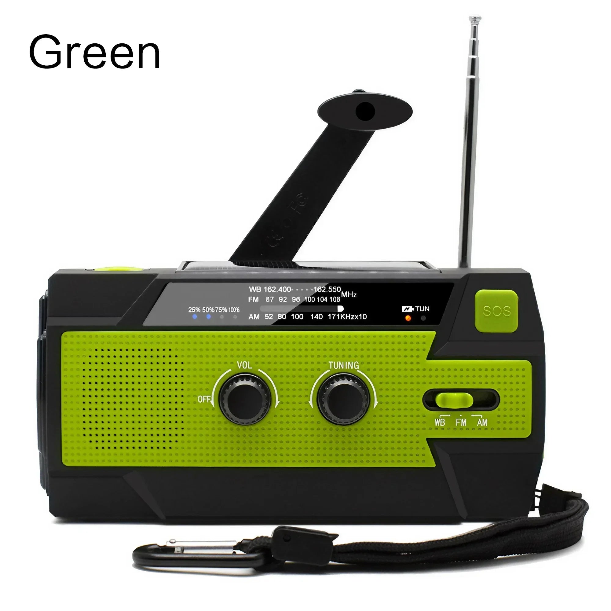 Radio de Emergencia Multiusos con Linterna LED Solar y Manivela