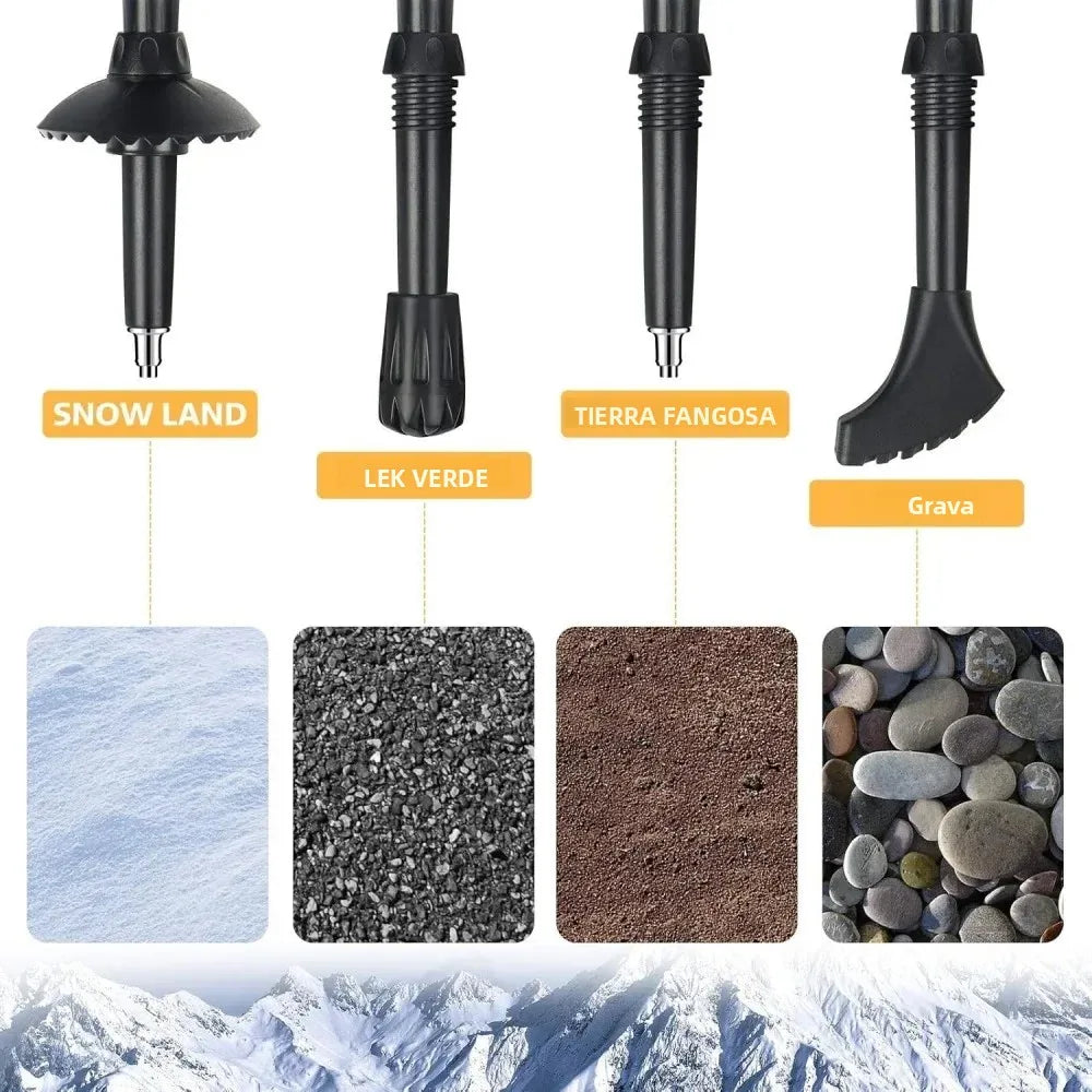 2 Bastones de Trekking Ultraligeros Plegables Telescópicos | Nordic Walking, Senderismo y Trail Running