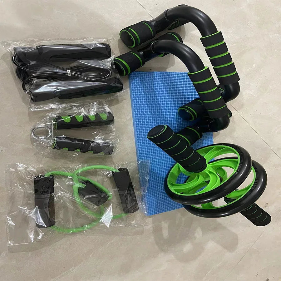 Kit de Fitness 7 Piezas | Entrenamiento en Casa | Cuerda, Rueda Abdominal, Push-Up y más