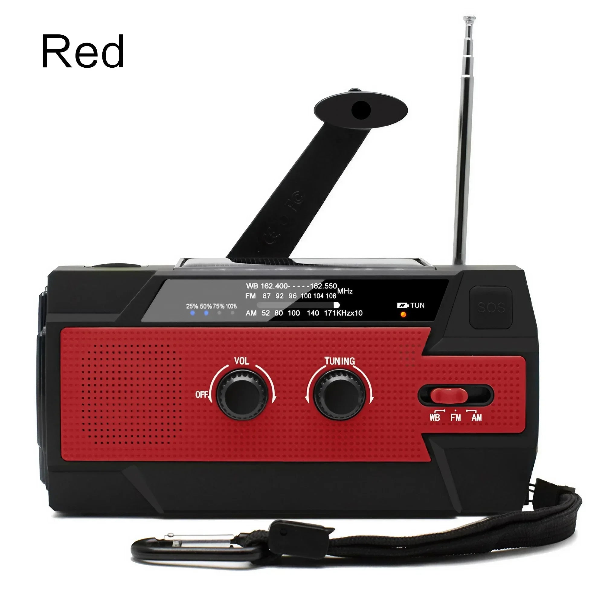 Radio de Emergencia Multiusos con Linterna LED Solar y Manivela