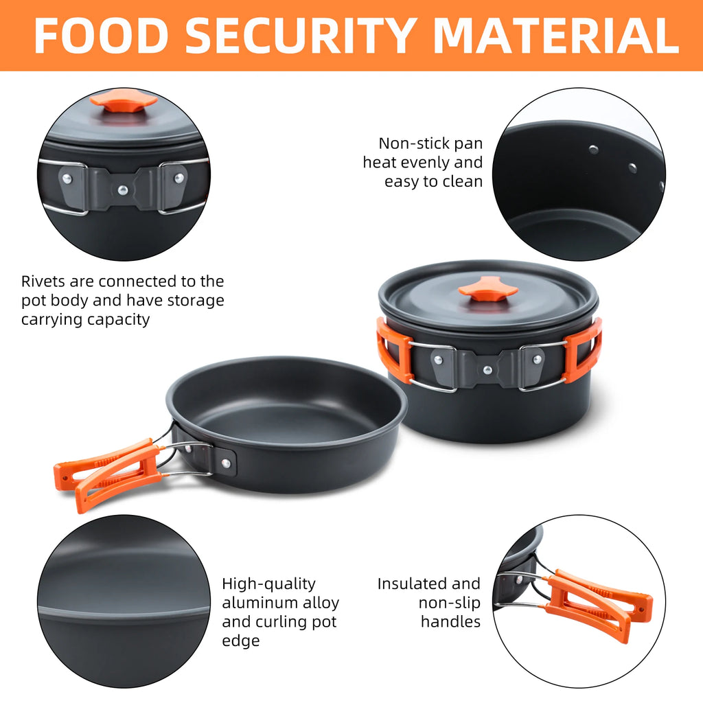 Set de Cocina para Camping 16 Piezas – Olla, Sartén y Utensilios | VERTIKAL RUN