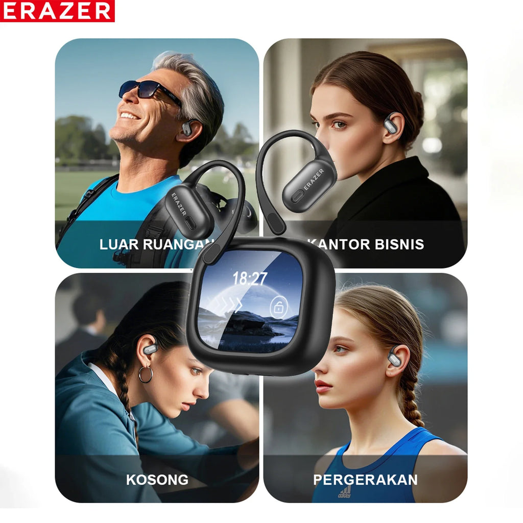 ERAZER XF38 – Auriculares Bluetooth con Traductor AI en Tiempo Real | Open-Ear | 50H Batería