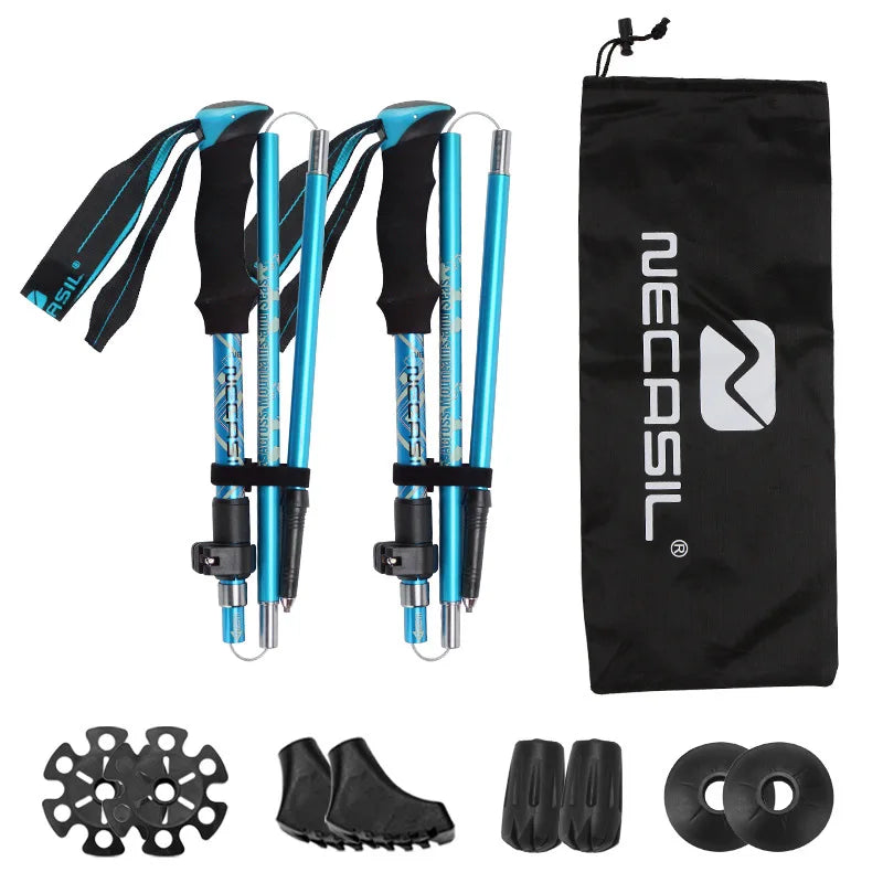 2 Bastones de Trekking Ultraligeros Plegables Telescópicos | Nordic Walking, Senderismo y Trail Running