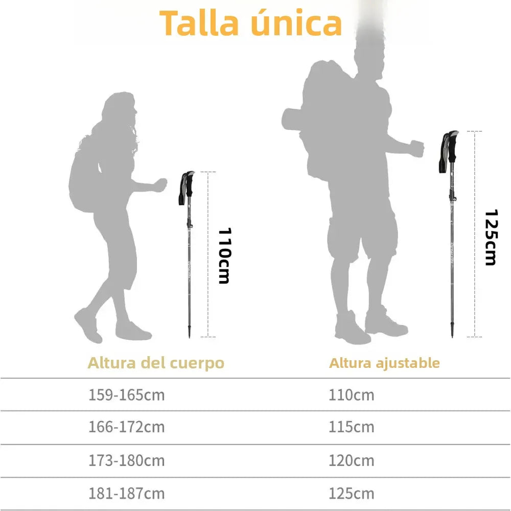 2 Bastones de Trekking Ultraligeros Plegables Telescópicos | Nordic Walking, Senderismo y Trail Running