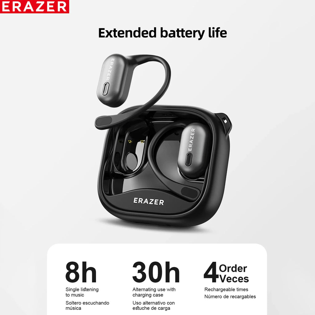 ERAZER XF38 – Auriculares Bluetooth con Traductor AI en Tiempo Real | Open-Ear | 50H Batería